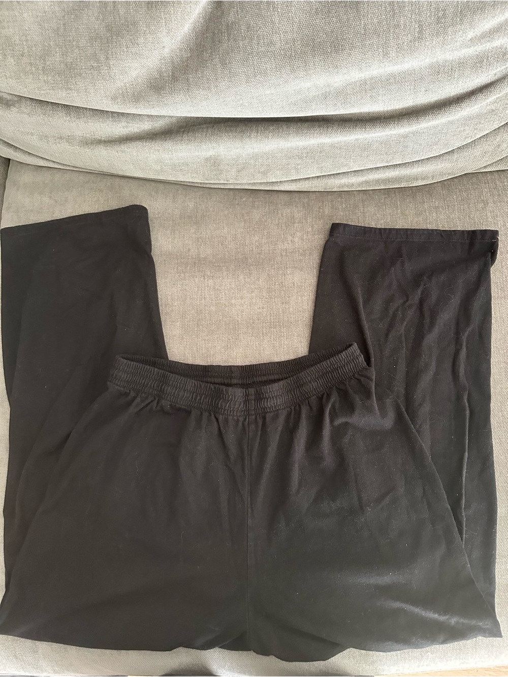Los Angeles Apparel Black Wide-Leg Pants with Tag Detail